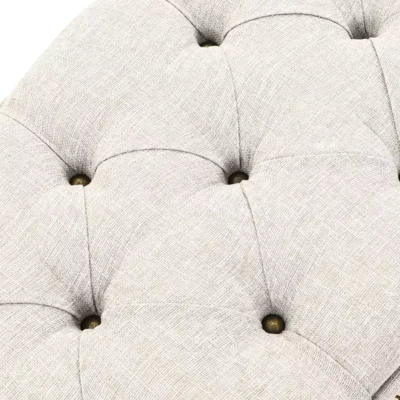 vidaXL Banc de rangement en bois naturel avec tissu gris