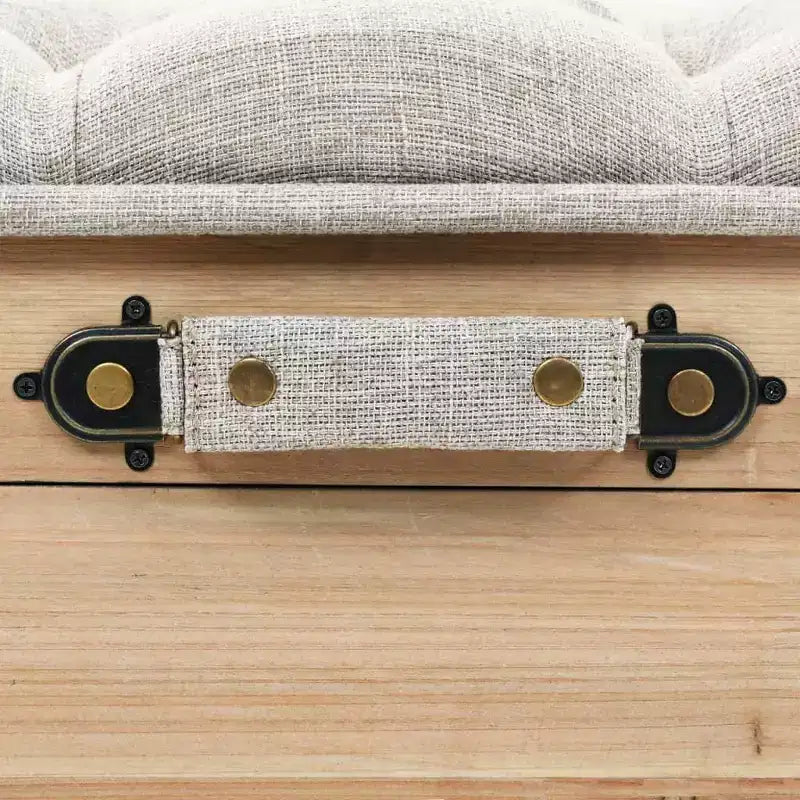 vidaXL Banc de rangement en bois naturel avec tissu gris