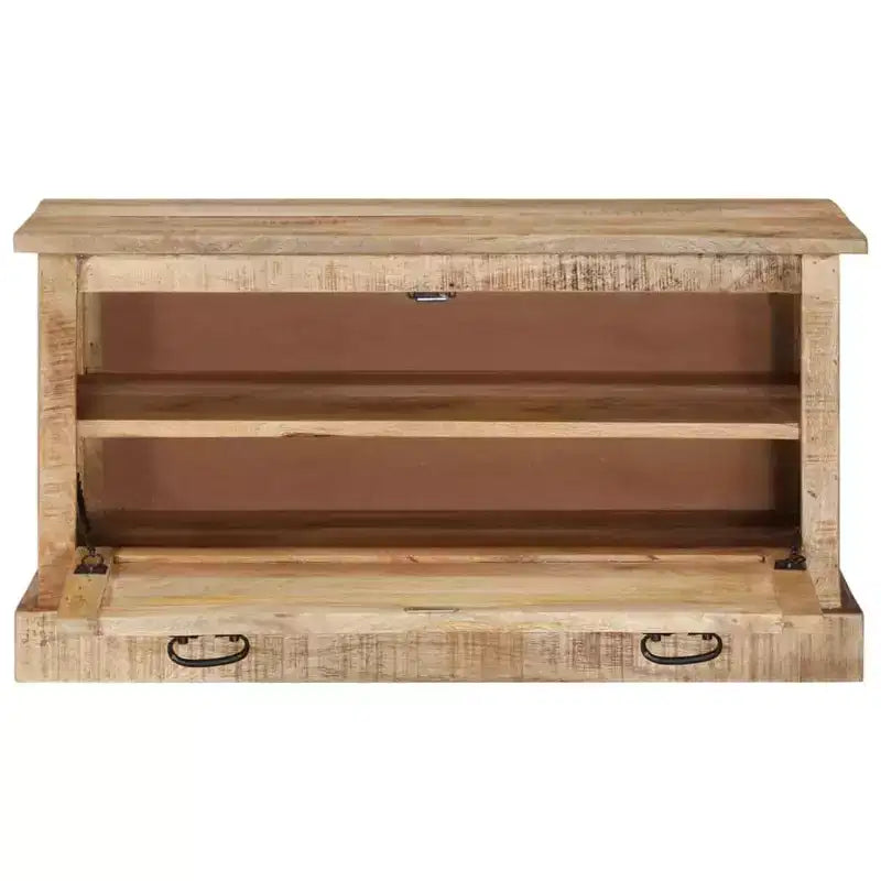 vidaXL Banc de rangement à chaussures Bois de manguier massif naturel Medium