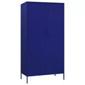 vidaXL Wardrobe Navy Blue 35.4x19.7x70.9 Steel