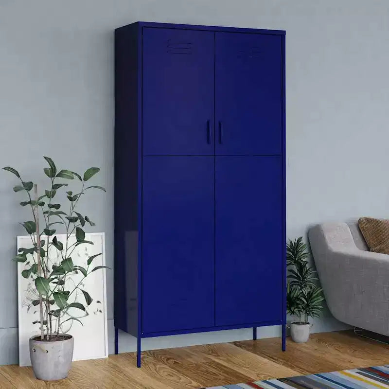 vidaXL Armoire Bleu marine 90x50x180 cm Acier