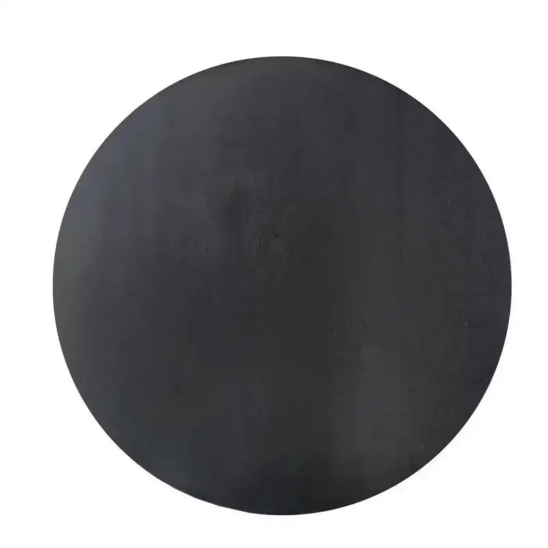 Table d'appoint ronde Sara, plateau en bois de manguier massif de 50 cm noir mat avec pieds incurvés