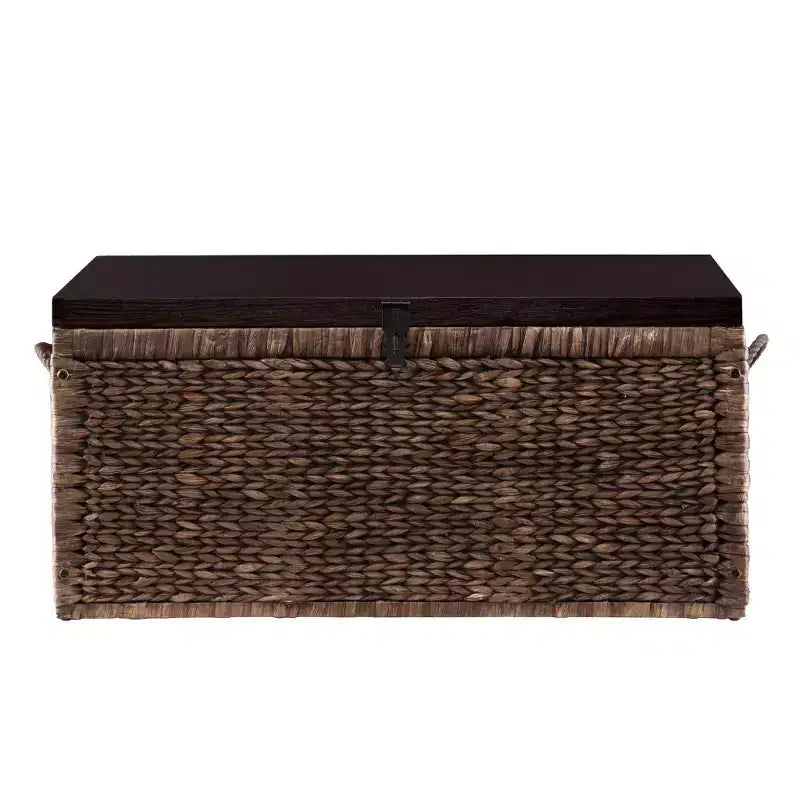 HomeRoots Table basse 38 en bois marron et osier avec fer