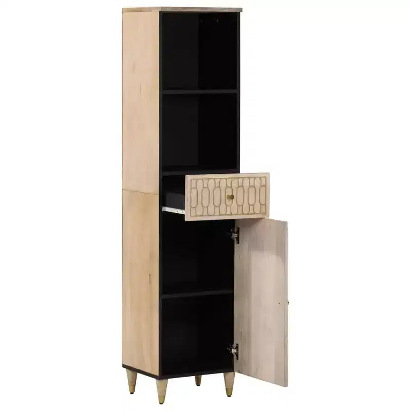 vidaXL Armoire de salle de bain Bois naturel Bois de manguier massif, bois d'ingénierie