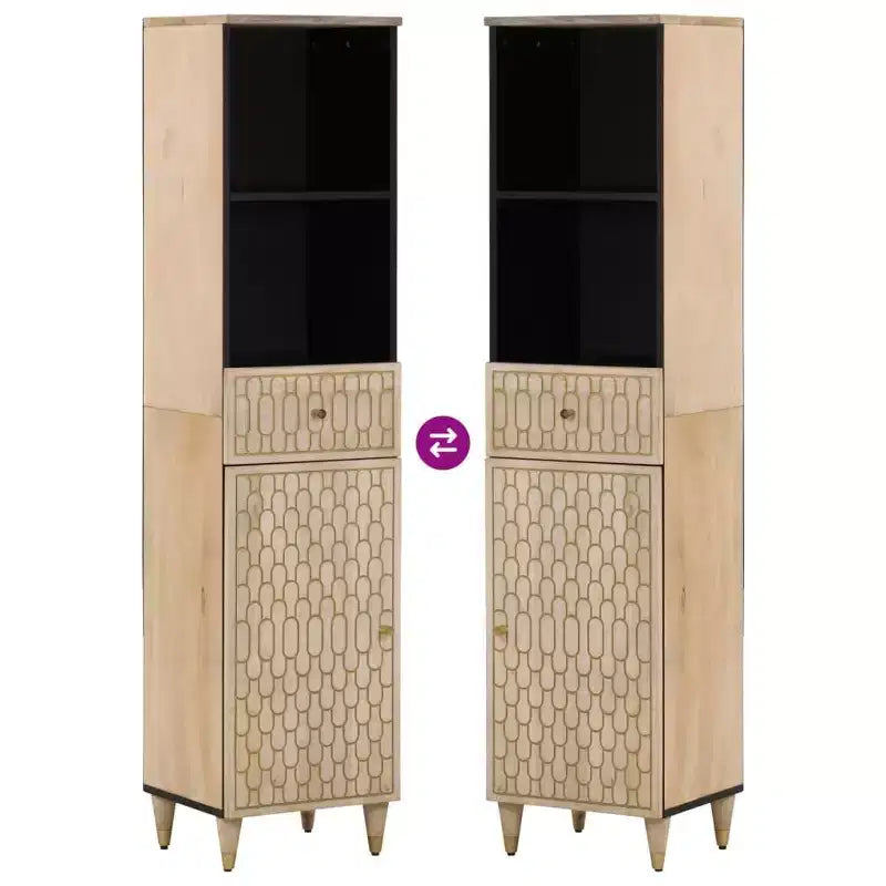 vidaXL Armoire de salle de bain Bois naturel Bois de manguier massif, bois d'ingénierie