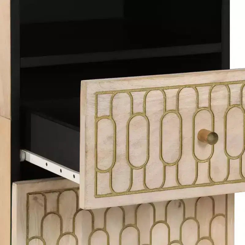 vidaXL Armoire de salle de bain Bois naturel Bois de manguier massif, bois d'ingénierie