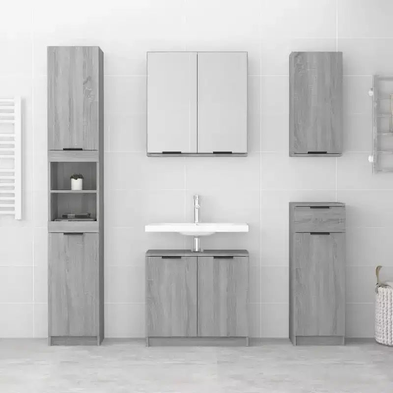 vidaXL Meuble de salle de bain gris Sonoma bois d'ingénierie 32x20x67 cm