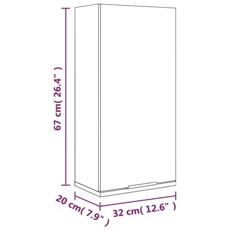 vidaXL Meuble de salle de bain gris Sonoma bois d'ingénierie 32x20x67 cm