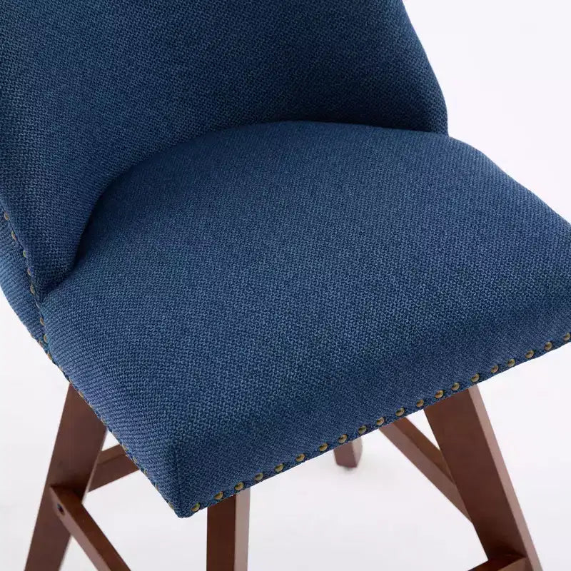 Tabourets de comptoir pivotants GDFStudio Spin en bois et tissu, 66 cm (Lot de 2)