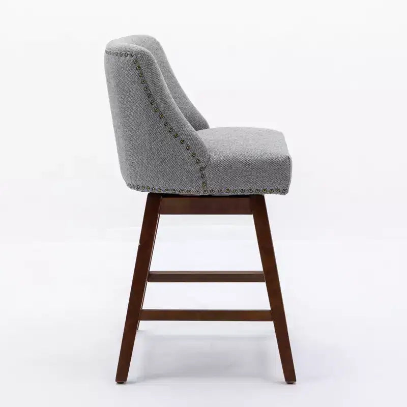 Tabourets de comptoir pivotants GDFStudio Spin en bois et tissu, 66 cm (Lot de 2)