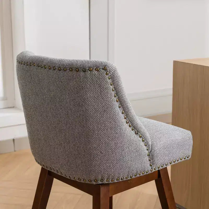 Tabourets de comptoir pivotants GDFStudio Spin en bois et tissu, 66 cm (Lot de 2)
