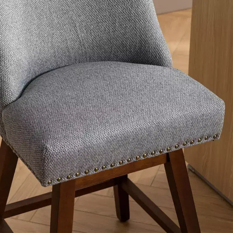 Tabourets de comptoir pivotants GDFStudio Spin en bois et tissu, 66 cm (Lot de 2)