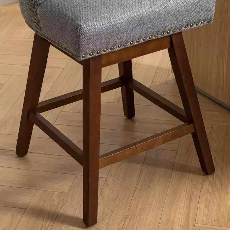 Tabourets de comptoir pivotants GDFStudio Spin en bois et tissu, 66 cm (Lot de 2)