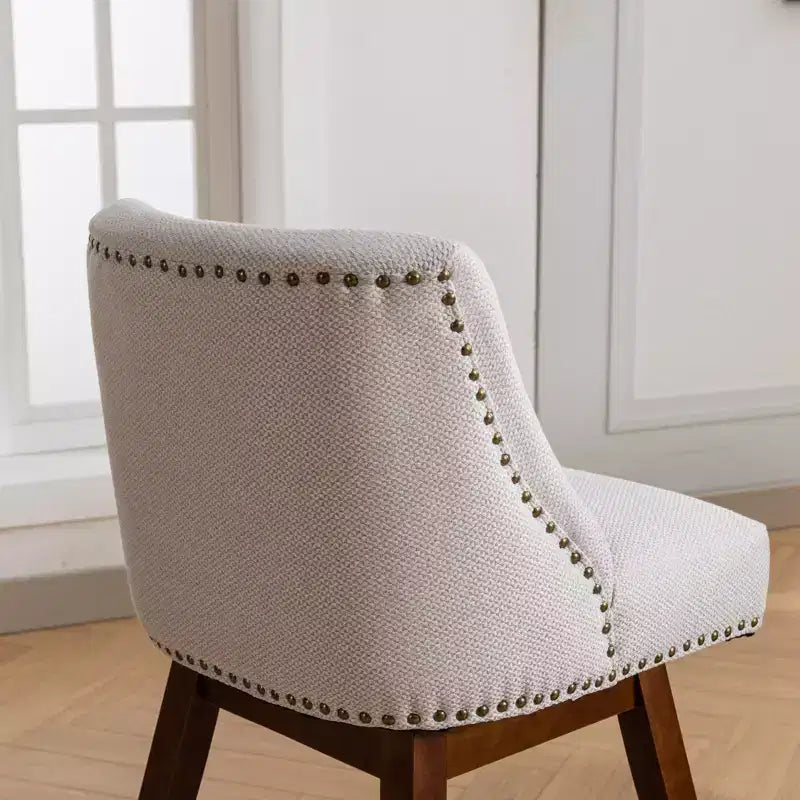 Tabourets de comptoir pivotants GDFStudio Spin en bois et tissu, 66 cm (Lot de 2)