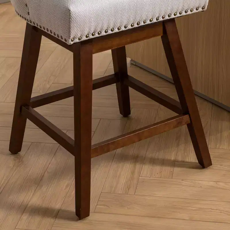 Tabourets de comptoir pivotants GDFStudio Spin en bois et tissu, 66 cm (Lot de 2)