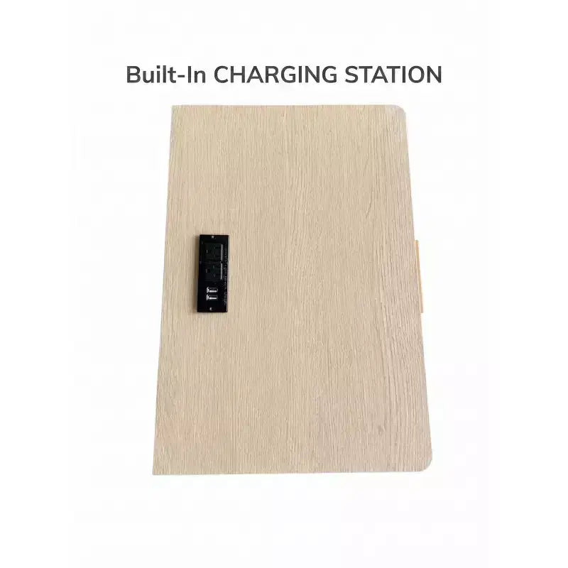 Ensemble de 2 tables de chevet modernes avec station de charge, tables de nuit en bois avec 3 tiroirs pour chambre à coucher