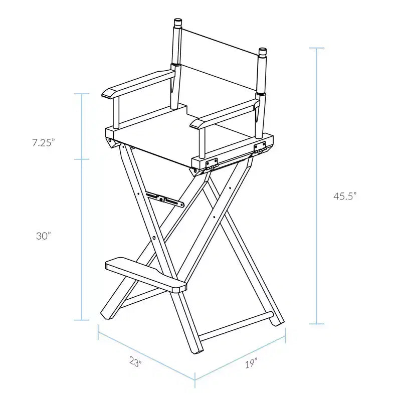 Chaise de metteur en scène hauteur comptoir – Structure naturelle