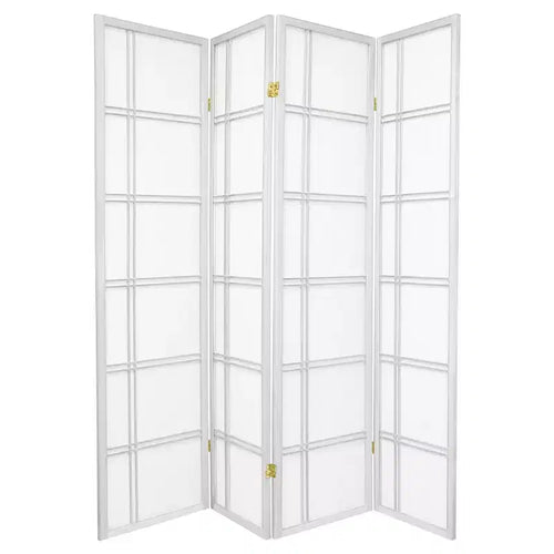 6 ft. Tall Double Cross Shoji Screen 4 Panels - Oriental Furniture