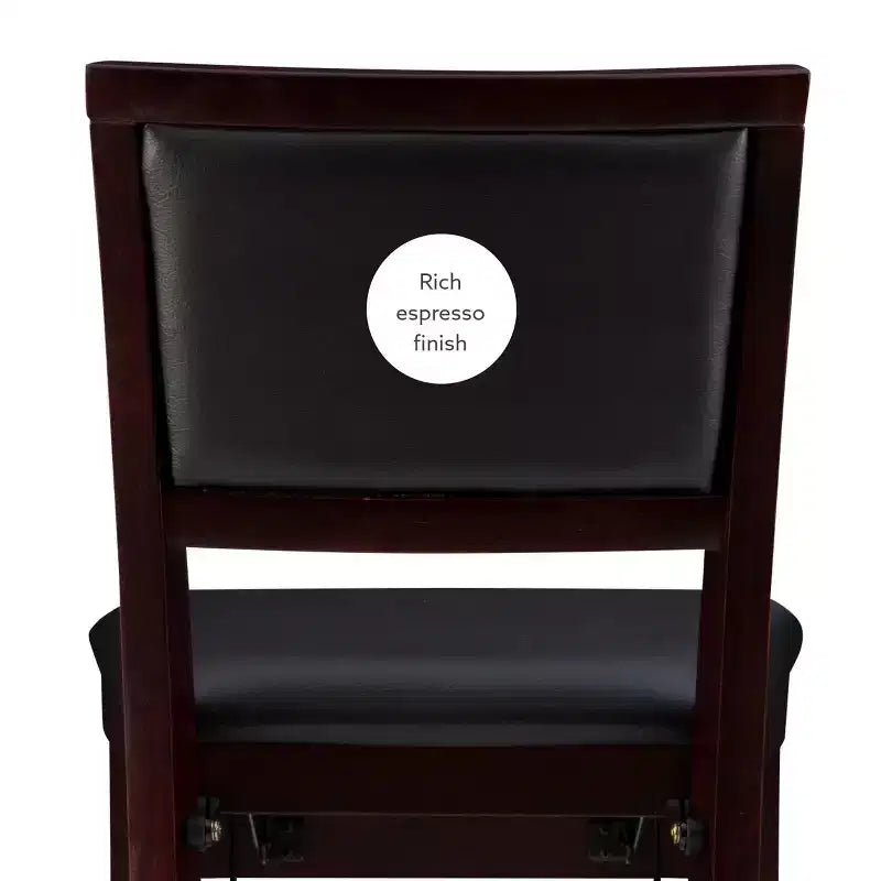 Tabouret de bar pliant 30" Keira en faux cuir rembourré Espresso Brown - Linon : Cadre en bois d'hévéa, mousse de polyuréthane