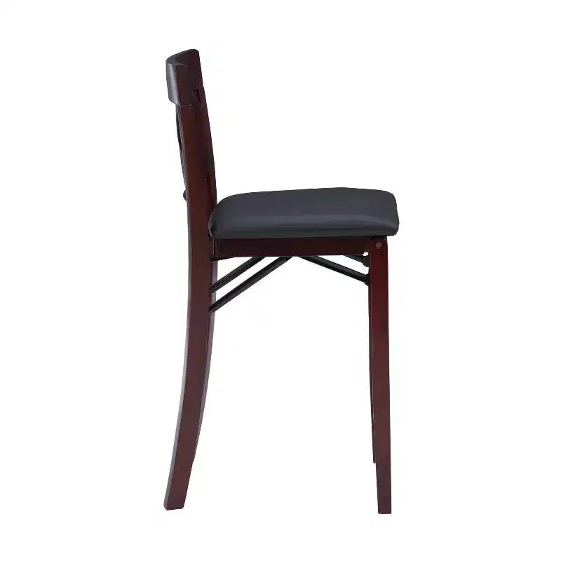 Tabouret de bar pliant en similicuir Triena X Back Espresso - Linon : siège rembourré, hauteur 61 cm
