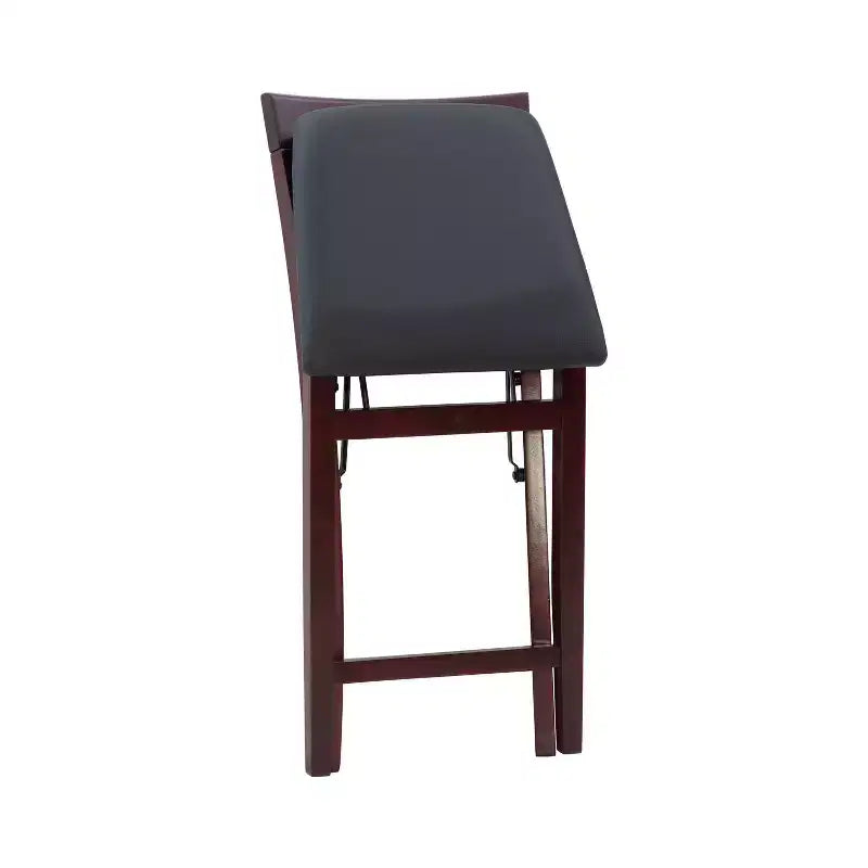 Tabouret de bar pliant en similicuir Triena X Back Espresso - Linon : siège rembourré, hauteur 61 cm