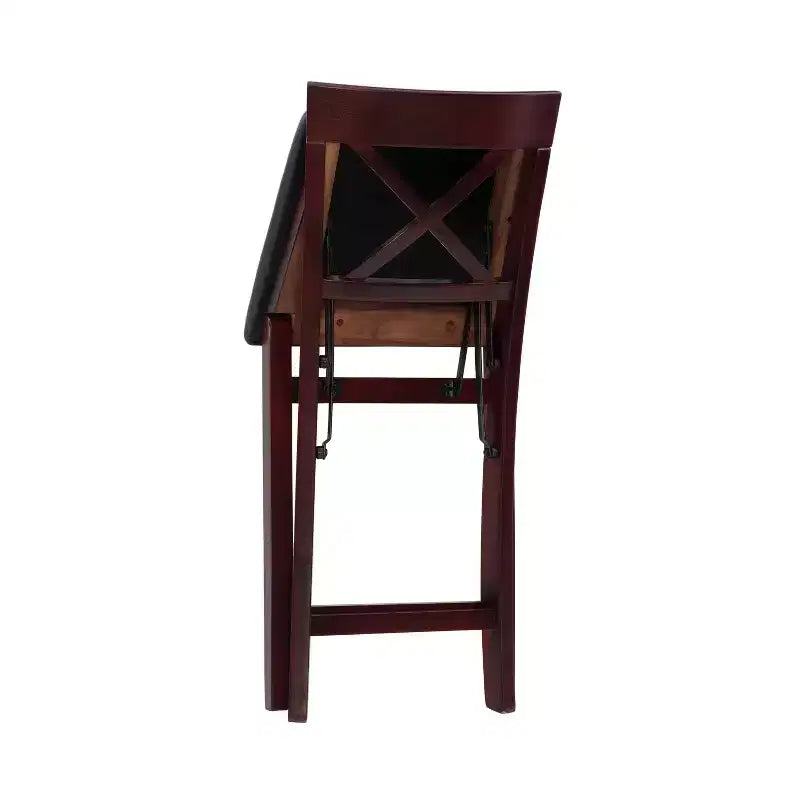 Tabouret de bar pliant en similicuir Triena X Back Espresso - Linon : siège rembourré, hauteur 61 cm