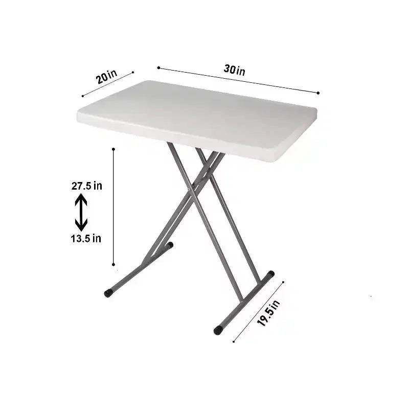Table de jeu pliante personnelle réglable en hauteur 50x75cm gris chiné - Hampden Furnishings : Robuste, compacte, rangement facile