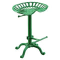 Carolina Living Adjustable Tractor Seat Stool Green and Table: Wrought Iron, Claw Base, 22"-33" Height