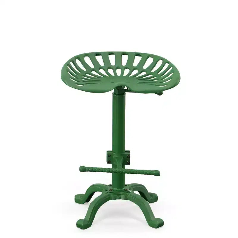 Siège de tabouret de tracteur réglable Carolina Living vert et table : Fer forgé, base à griffes, hauteur 56-84 cm
