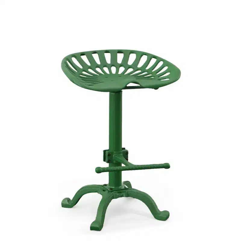 Siège de tabouret de tracteur réglable Carolina Living vert et table : Fer forgé, base à griffes, hauteur 56-84 cm