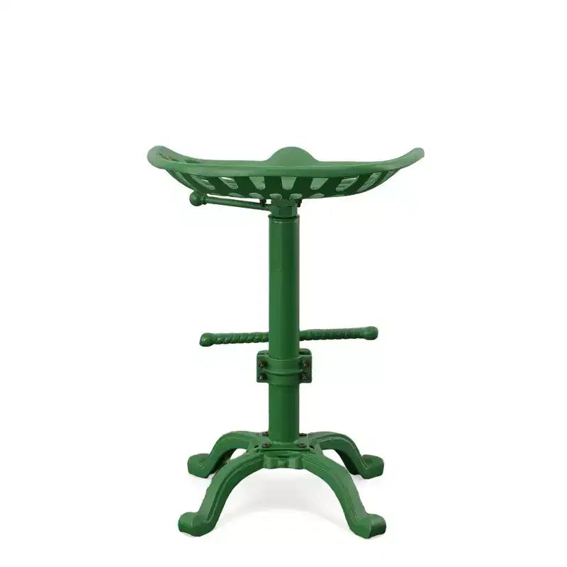 Siège de tabouret de tracteur réglable Carolina Living vert et table : Fer forgé, base à griffes, hauteur 56-84 cm