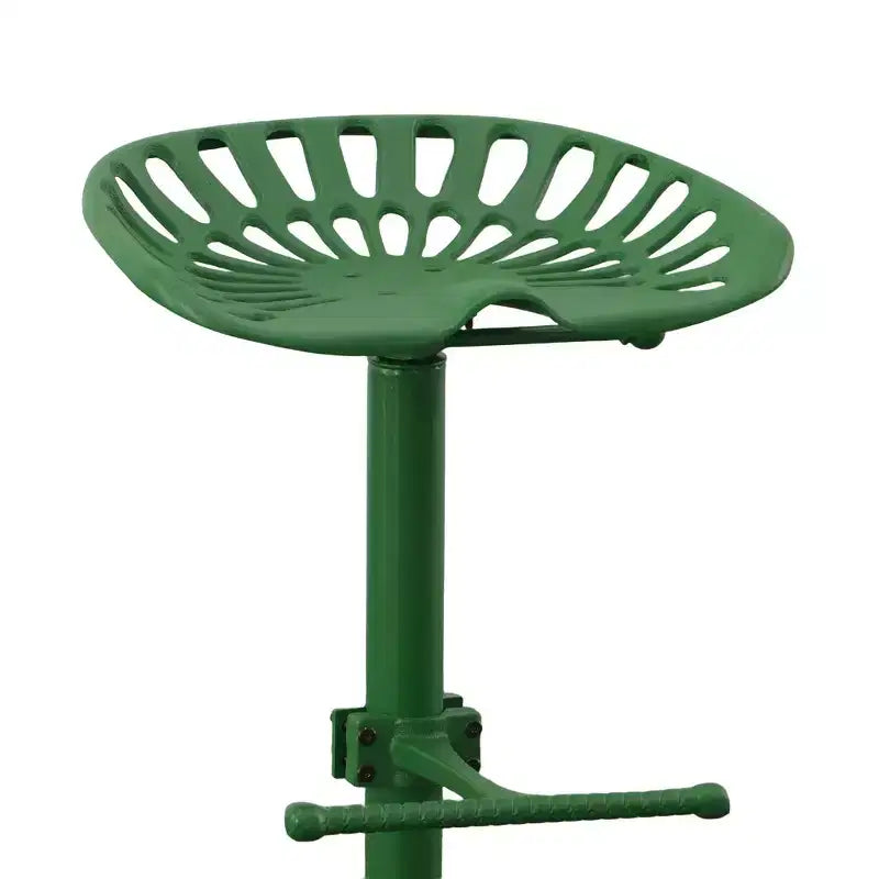 Siège de tabouret de tracteur réglable Carolina Living vert et table : Fer forgé, base à griffes, hauteur 56-84 cm