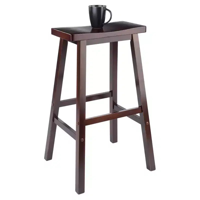 Tabouret de bar 74 cm Satori - Noyer antique - Winsome : Rectangulaire, Sans dossier, Cadre en bois, Hauteur fixe