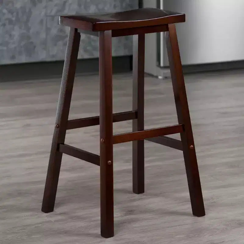 Tabouret de bar 74 cm Satori - Noyer antique - Winsome : Rectangulaire, Sans dossier, Cadre en bois, Hauteur fixe