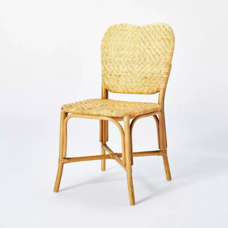 Chaise de salle à manger avec dossier et assise en rotin Interlaken - Threshold™ conçue avec Studio McGee : Jaune miel, aucun assemblage requis