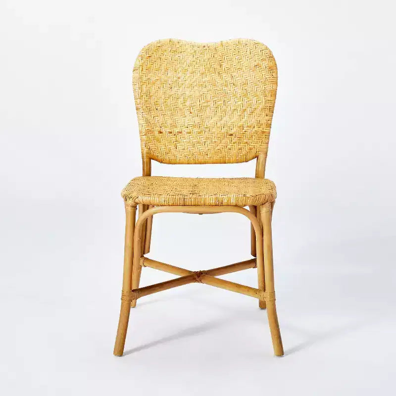 Chaise de salle à manger avec dossier et assise en rotin Interlaken - Threshold™ conçue avec Studio McGee : Jaune miel, aucun assemblage requis