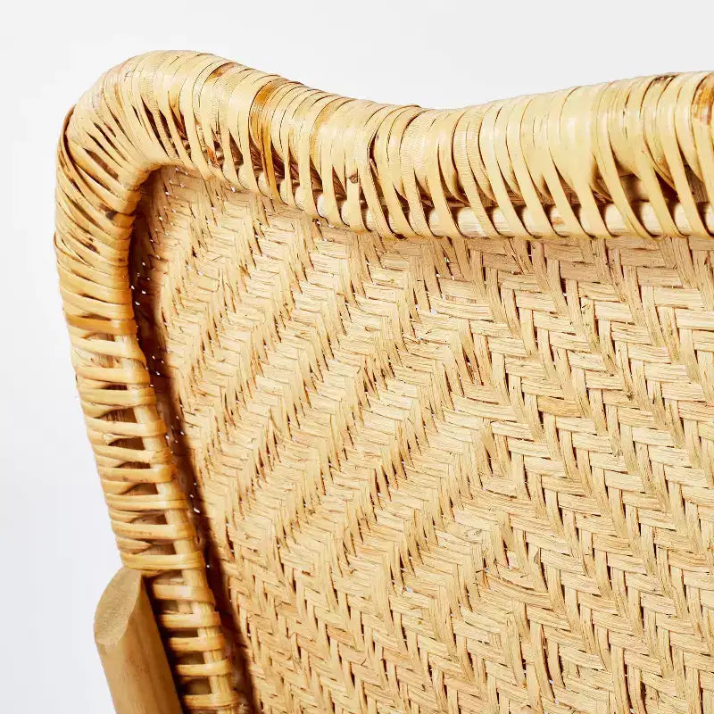 Chaise de salle à manger avec dossier et assise en rotin Interlaken - Threshold™ conçue avec Studio McGee : Jaune miel, aucun assemblage requis
