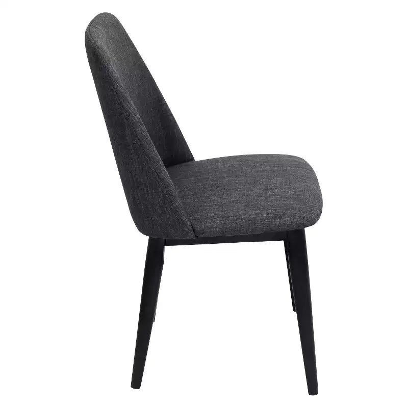 Lot de 2 chaises de salle à manger modernes du milieu du siècle Tintori noires - LumiSource : Rembourrées, pieds en bois, style confort