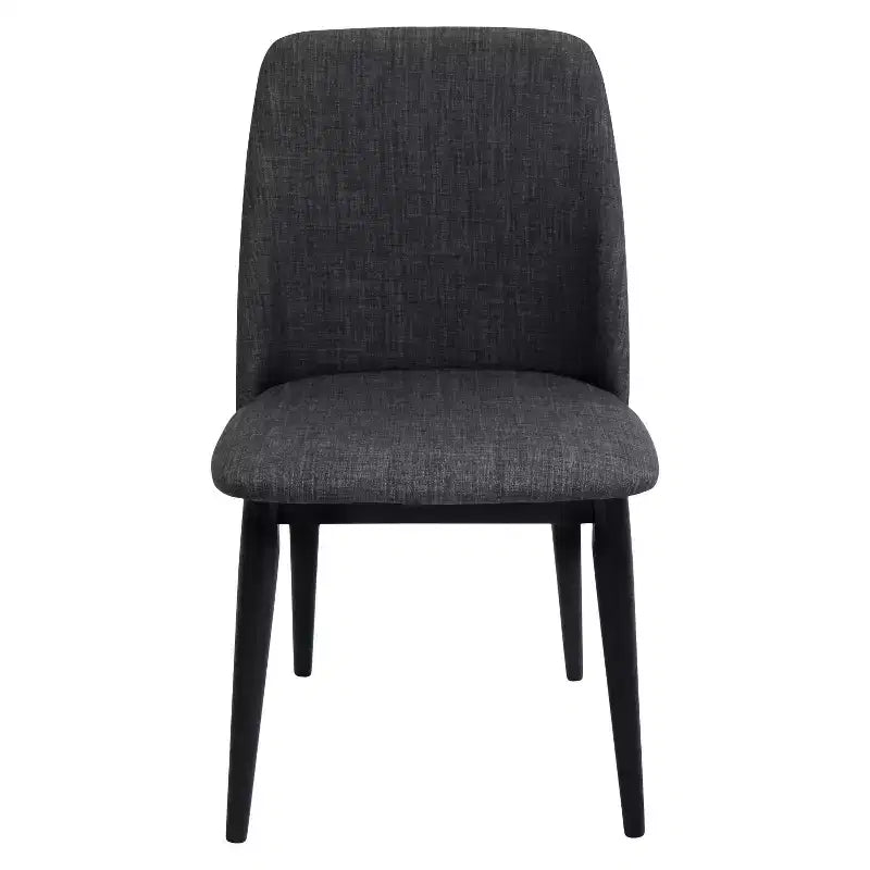 Lot de 2 chaises de salle à manger modernes du milieu du siècle Tintori noires - LumiSource : Rembourrées, pieds en bois, style confort