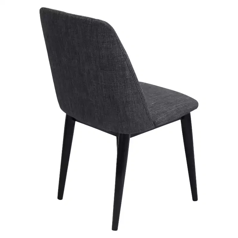 Lot de 2 chaises de salle à manger modernes du milieu du siècle Tintori noires - LumiSource : Rembourrées, pieds en bois, style confort
