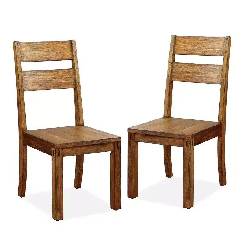 HOMES: Inside + Out Chaise d'appoint Flintwood Panel Back chêne foncé : Dossier échelle, Structure en bois, Lot de 2