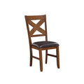 Acme Furniture Set of 2 Apollo Side Dining Chair Walnut & Espresso Faux Leather: Rubberwood Frame, Foam Fill