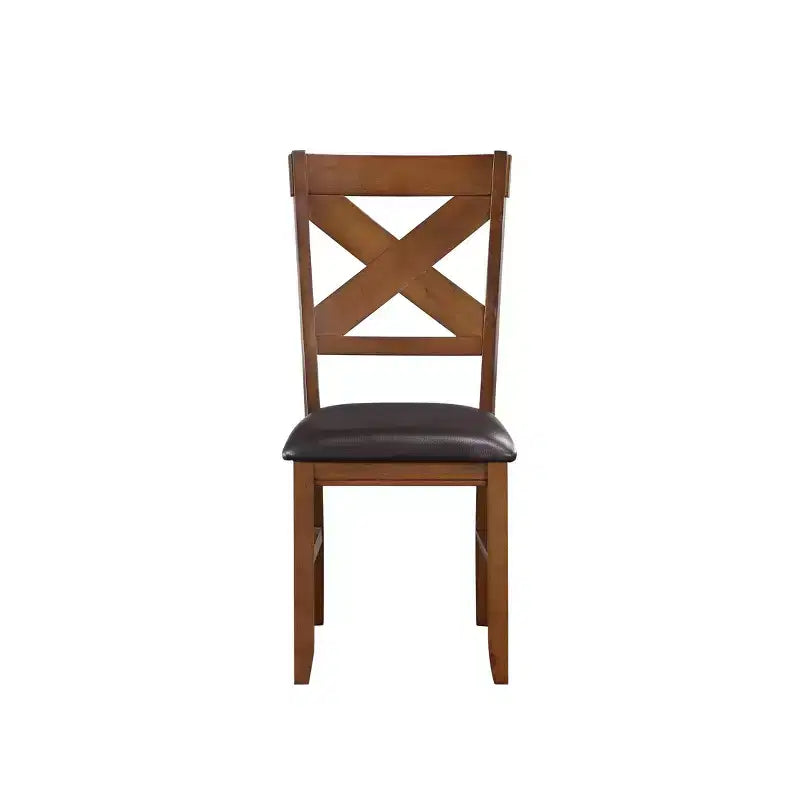 Acme Furniture Lot de 2 chaises de salle à manger d'appoint Apollo Noyer et Similicuir Espresso : Cadre en hévéa, Rembourrage en mousse