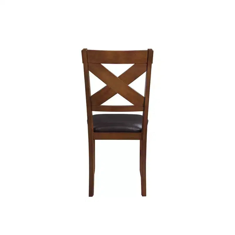 Acme Furniture Lot de 2 chaises de salle à manger d'appoint Apollo Noyer et Similicuir Espresso : Cadre en hévéa, Rembourrage en mousse