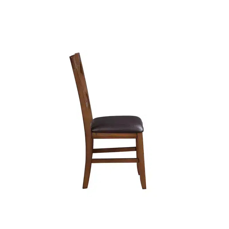 Acme Furniture Lot de 2 chaises de salle à manger d'appoint Apollo Noyer et Similicuir Espresso : Cadre en hévéa, Rembourrage en mousse