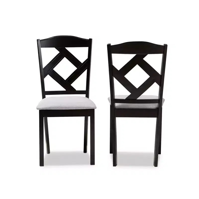 Ensemble de 2 chaises de salle à manger Ruth, finition expresso, gris/marron - Baxton Studio