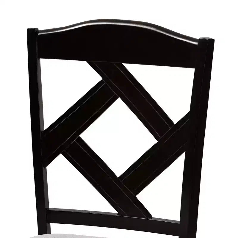 Ensemble de 2 chaises de salle à manger Ruth, finition expresso, gris/marron - Baxton Studio