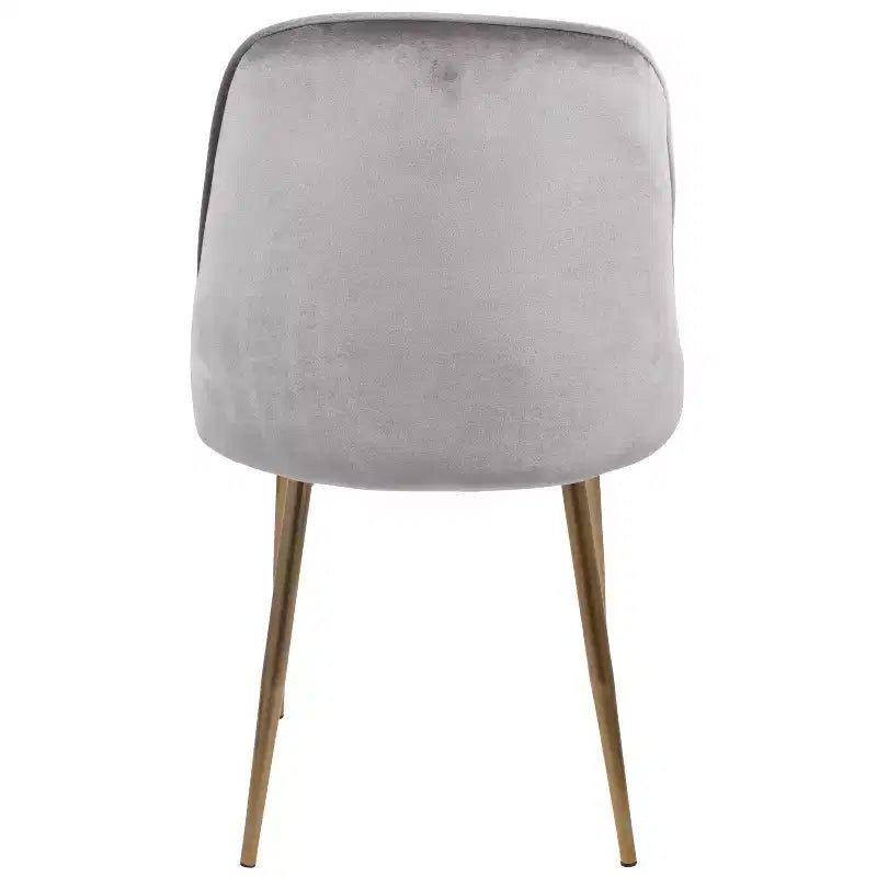 Lot de 2 chaises de salle à manger LumiSource Or Argent : revêtement en velours, pieds chromés, patins de protection de sol