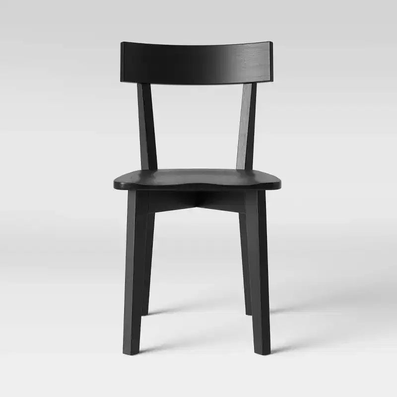 Lot de 2 chaises de salle à manger modernes Bombelli noires - Threshold™ : dossier arrondi, cadre en bois d'hévéa, capacité de 113 kg