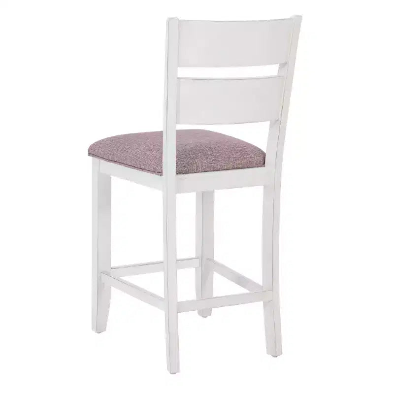 Ensemble de salle à manger rectangulaire 6 pièces Bruner de hauteur comptoir Powell, blanc